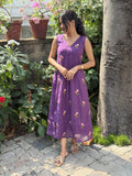 [PBC1018] – Royal Violet Embroidered Mul Chanderi | Made-to-Order