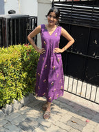 [PBC1018] – Royal Violet Embroidered Mul Chanderi | Made-to-Order