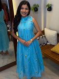 [PBC1004] – Sky Blue Embroidered Mul Chanderi | Made-to-Order