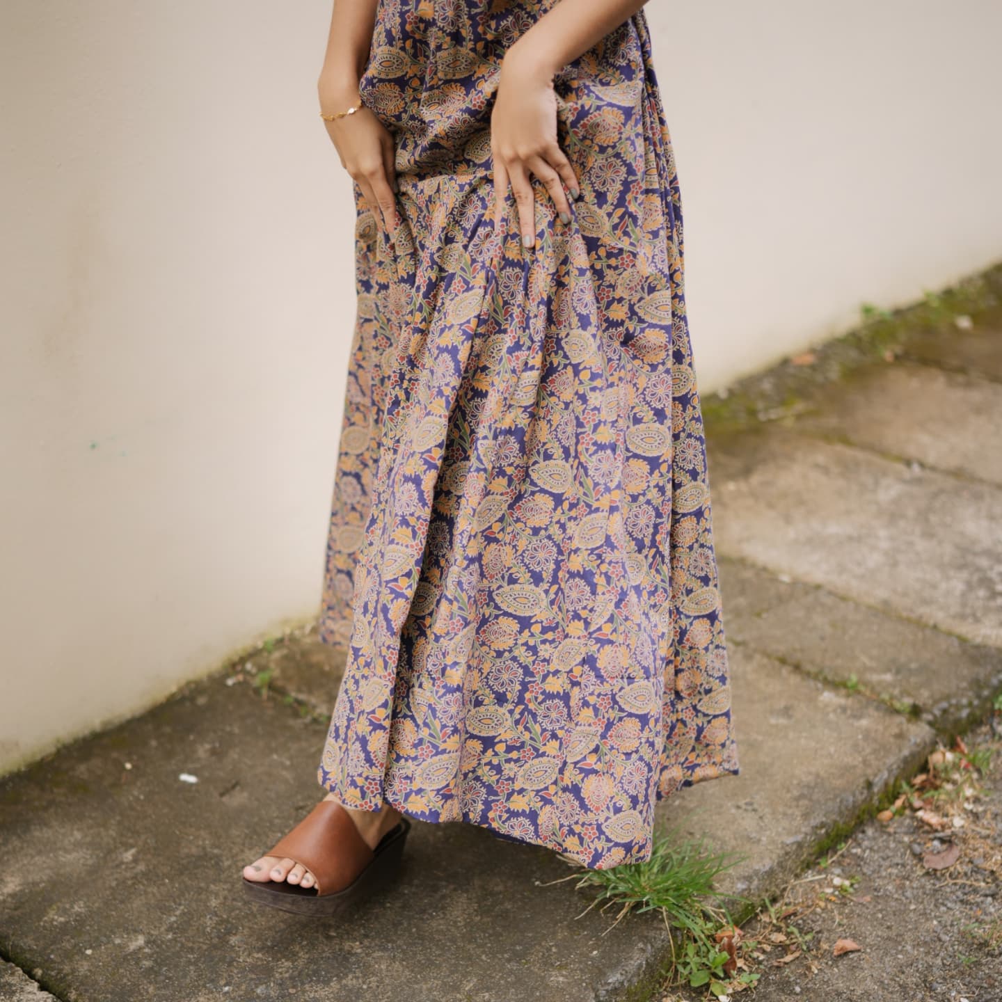 [PBC1023] – Heritage Indigo Kalamkari Jaipur Soft Cotton | Made-to-Order