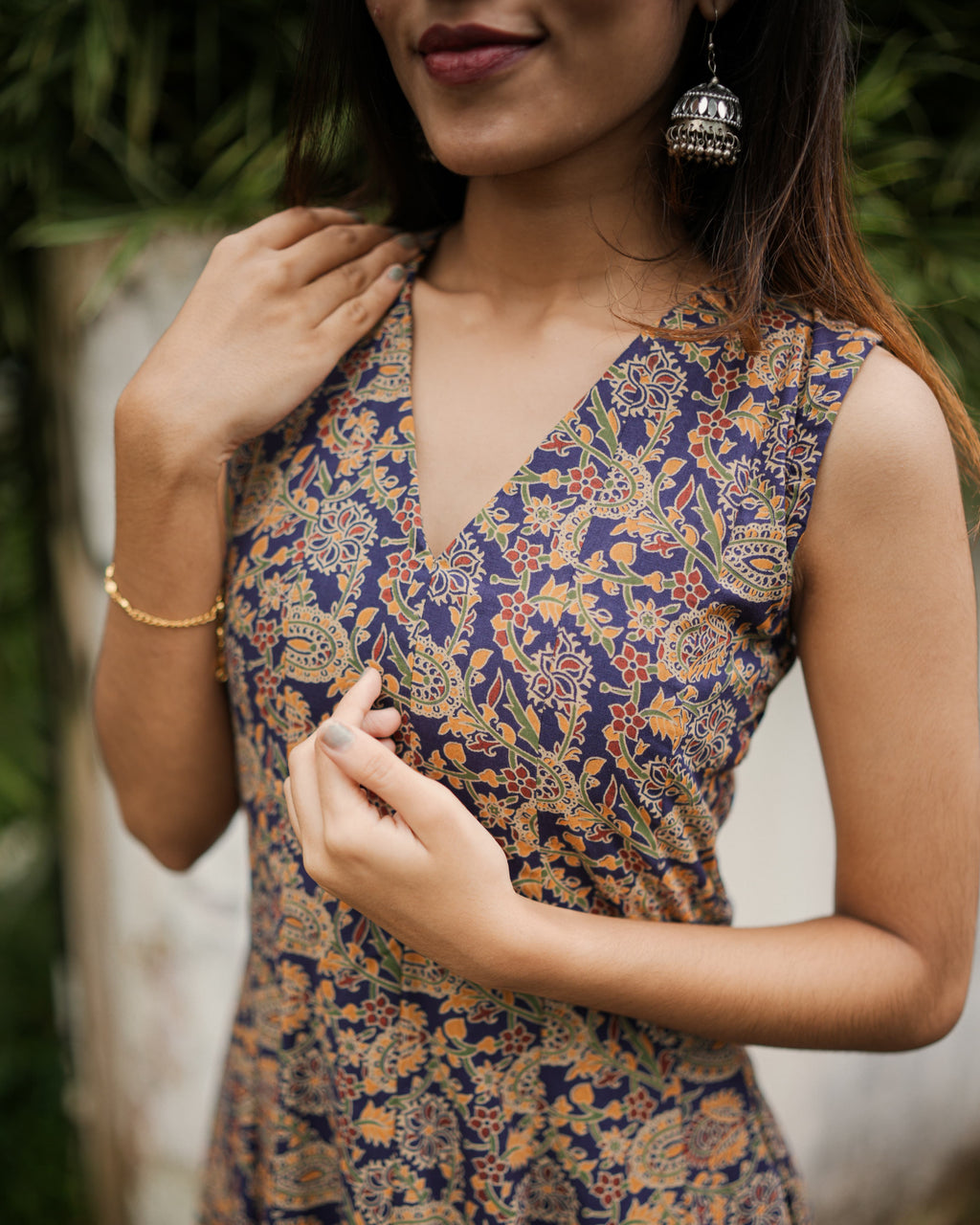 [PBC1023] – Heritage Indigo Kalamkari Jaipur Soft Cotton | Made-to-Order