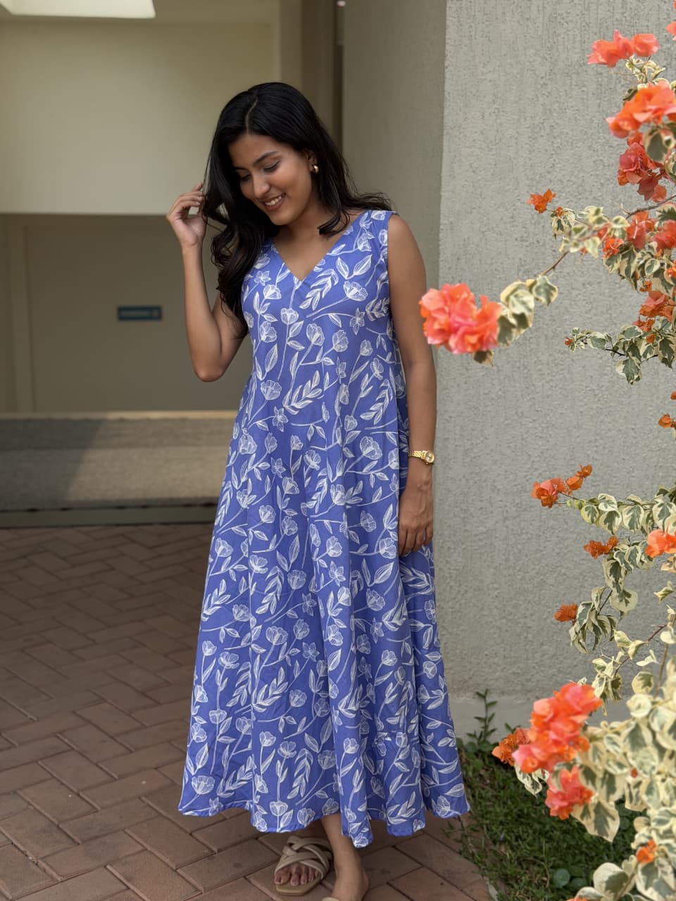 [PBC1007] – Periwinkle Tulip Jaipur Soft Cotton | Made-to-Order