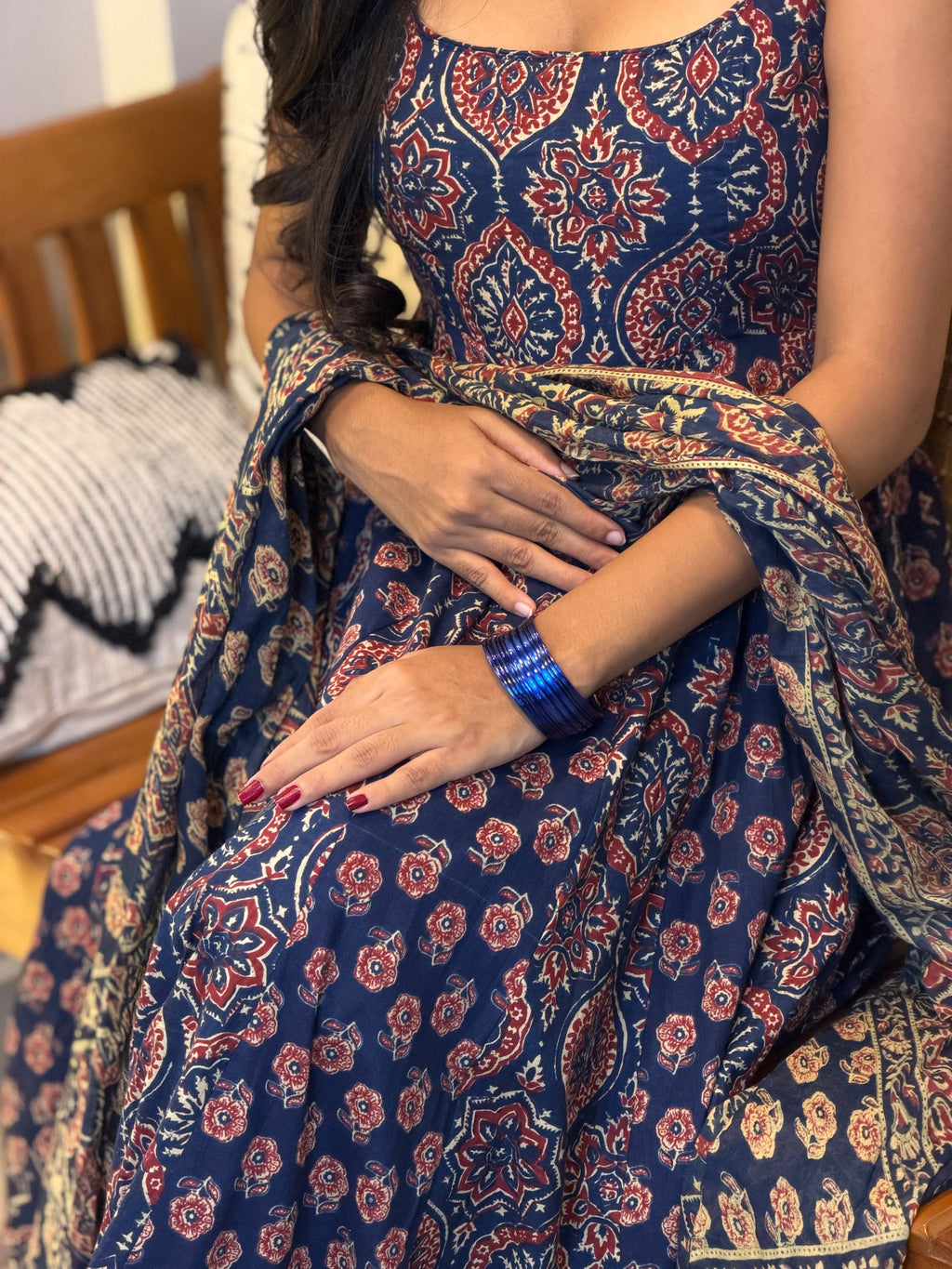 [PBC1024] – Royal Indigo Ajrakh Jaipur Soft Cotton | Made-to-Order