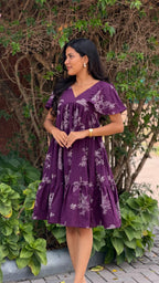 [PBC1009] – Royal Plum Botanical Jaipur Soft Cotton | Made-to-Order