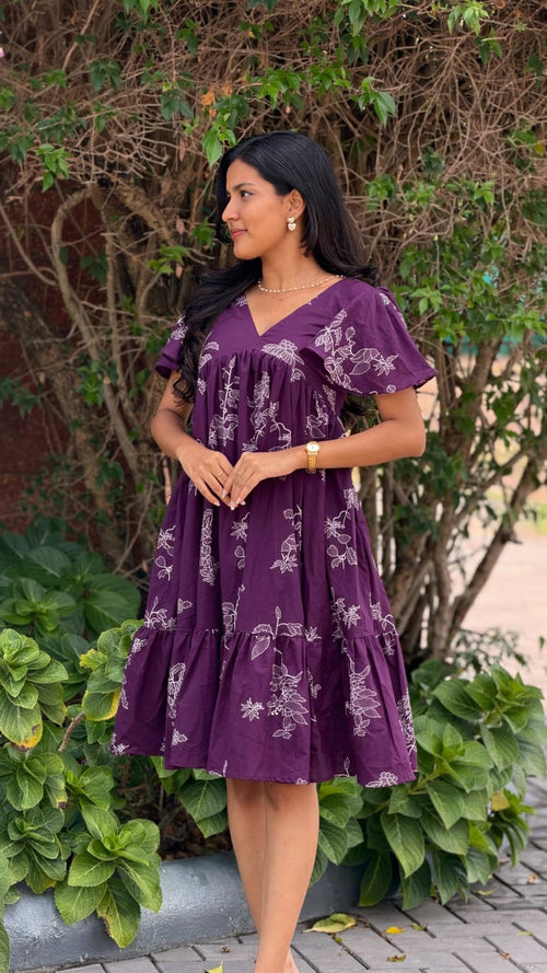 [PBC1009] – Royal Plum Botanical Jaipur Soft Cotton | Made-to-Order