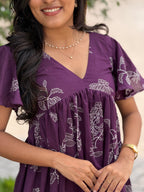 [PBC1009] – Royal Plum Botanical Jaipur Soft Cotton | Made-to-Order