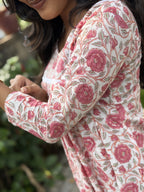 [PBC1011] – Dusty Rose Block Floral Jaipur Soft Cotton | Made-to-Order
