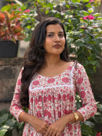 [PBC1011] – Dusty Rose Block Floral Jaipur Soft Cotton | Made-to-Order
