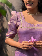 [PBC1012] – Lavender Gold Fendi Organza | Made-to-Order