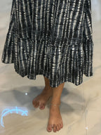Hem and frill detail of [PBC1005] Midnight Shibori Jaipur Soft Cotton