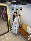 [PBC1061] Indigo Bloom Jaipur Soft Cotton – full-body front standing