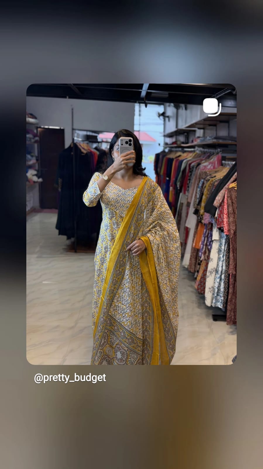 [PBC1062] Marigold Floral Boota Jaipur Soft Cotton – full-length view with dupatta drape