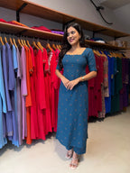 [PBC1064] Teal Booti Jaipur Soft Cotton – full-body front view