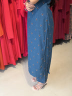 [PBC1064] Teal Booti Jaipur Soft Cotton – side view with matching bottoms