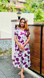 [PBC1065] Magenta Poppy Jaipur Soft Cotton – full-body front looking down