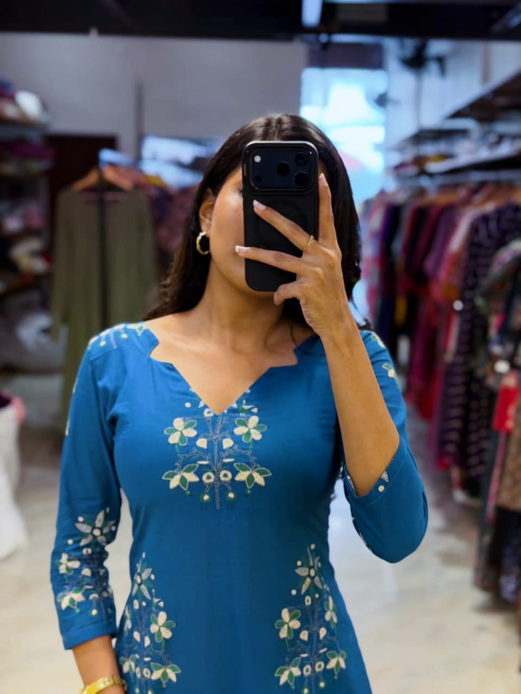 [PBC1003] – Teal Floral Jaipur Soft Cotton | Made-to-Order