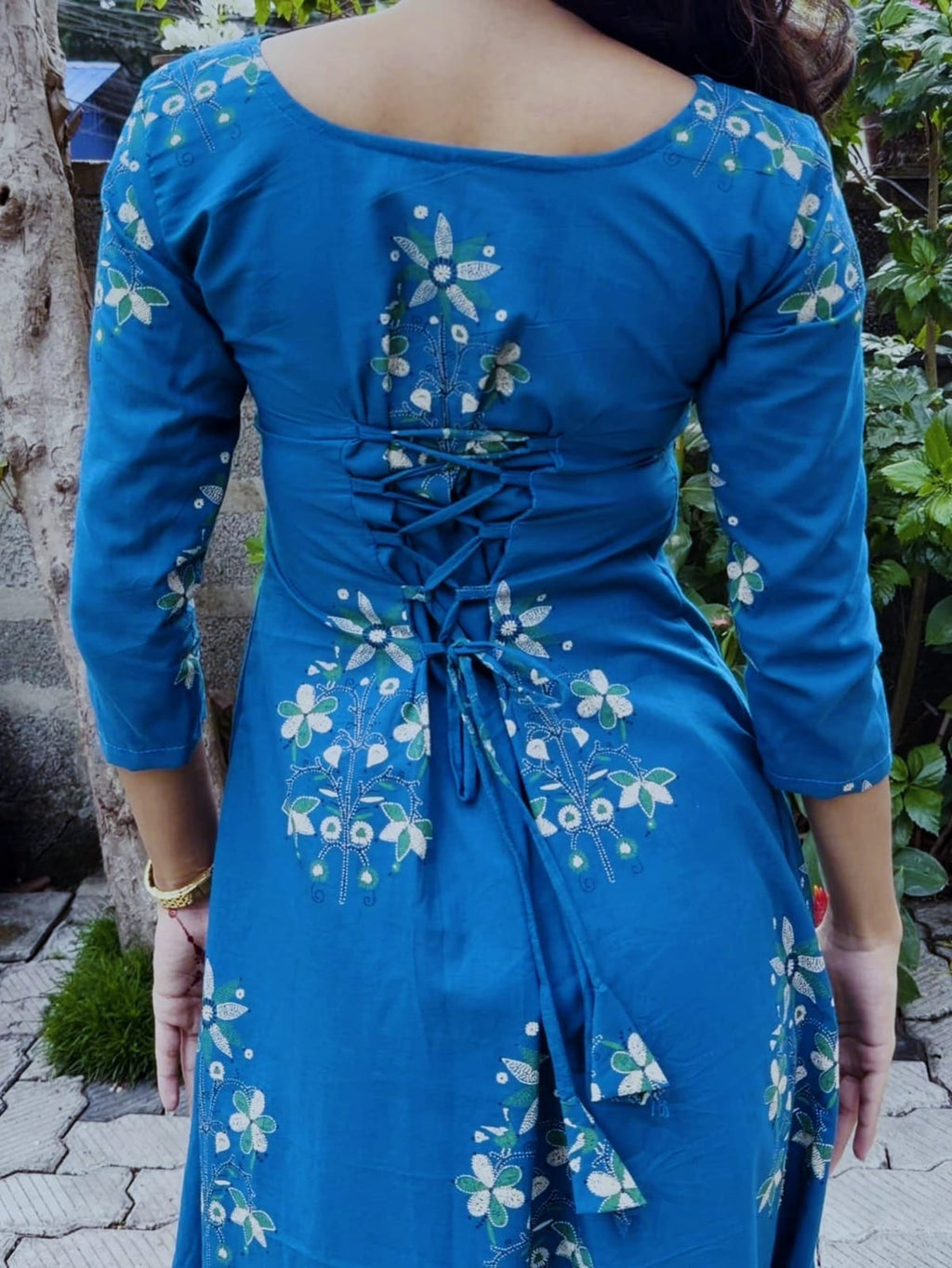 [PBC1003] – Teal Floral Jaipur Soft Cotton | Made-to-Order